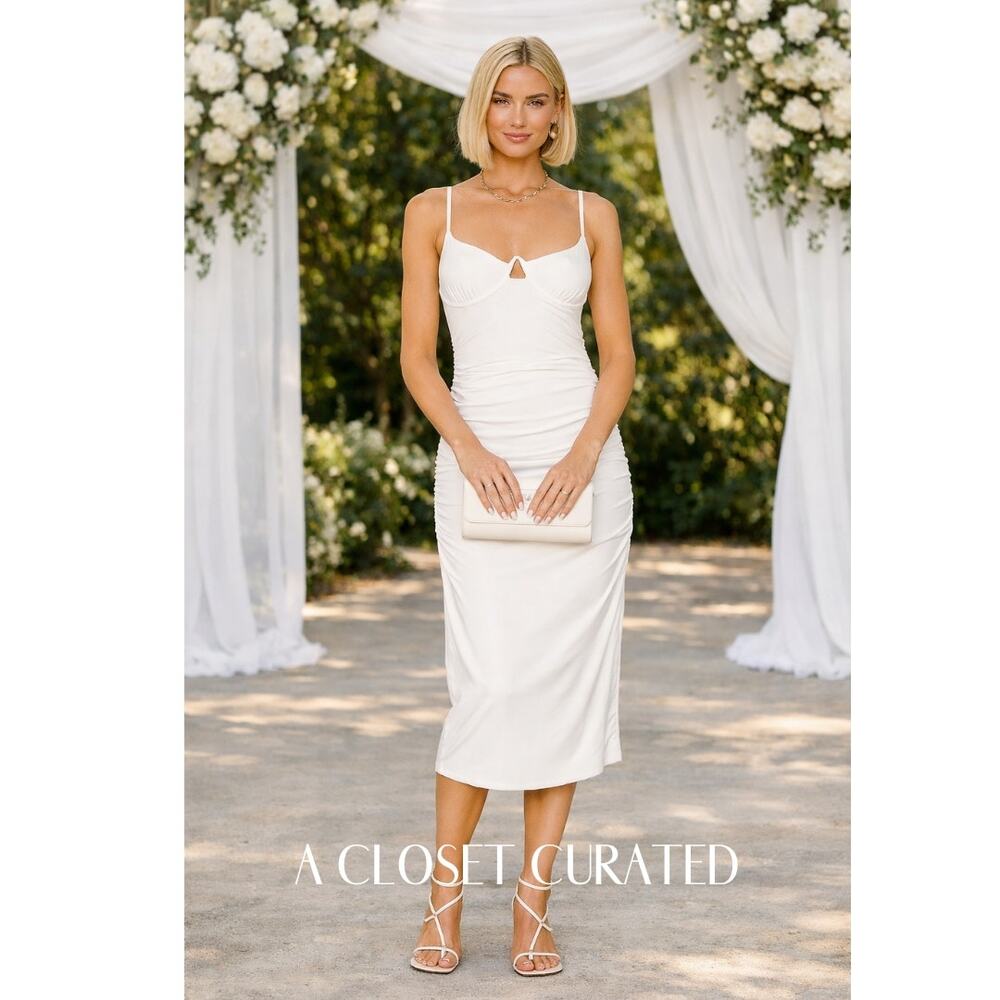 Jonathan Simkhai Iris Midi Dress Large White